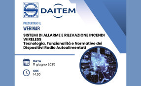 Webinar AIPS-Daitem sui sistemi di allarme e rilevazione incendi wireless l'11 giugno